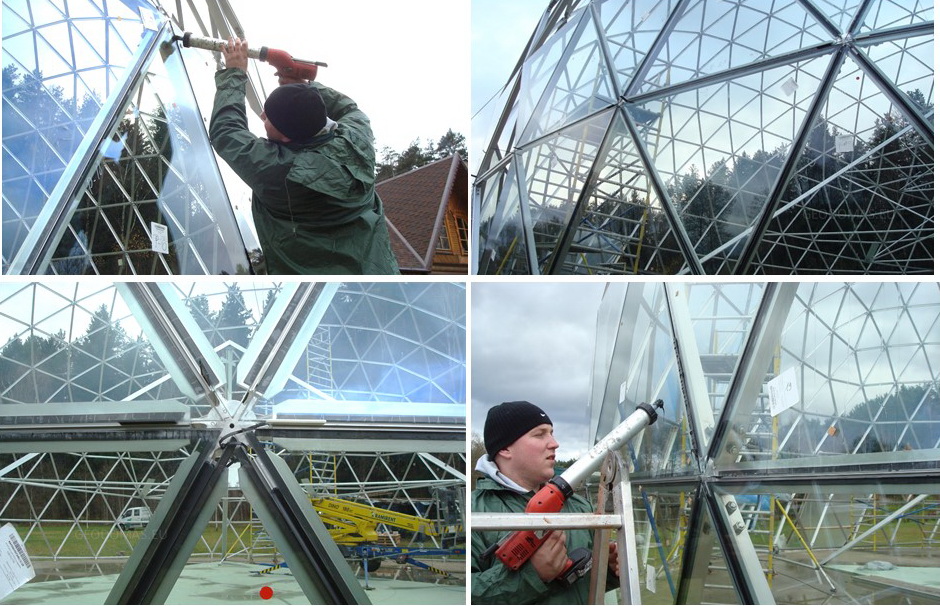 372m2 SINGLE GLASS Ø22m ICO F8+ H12,4m