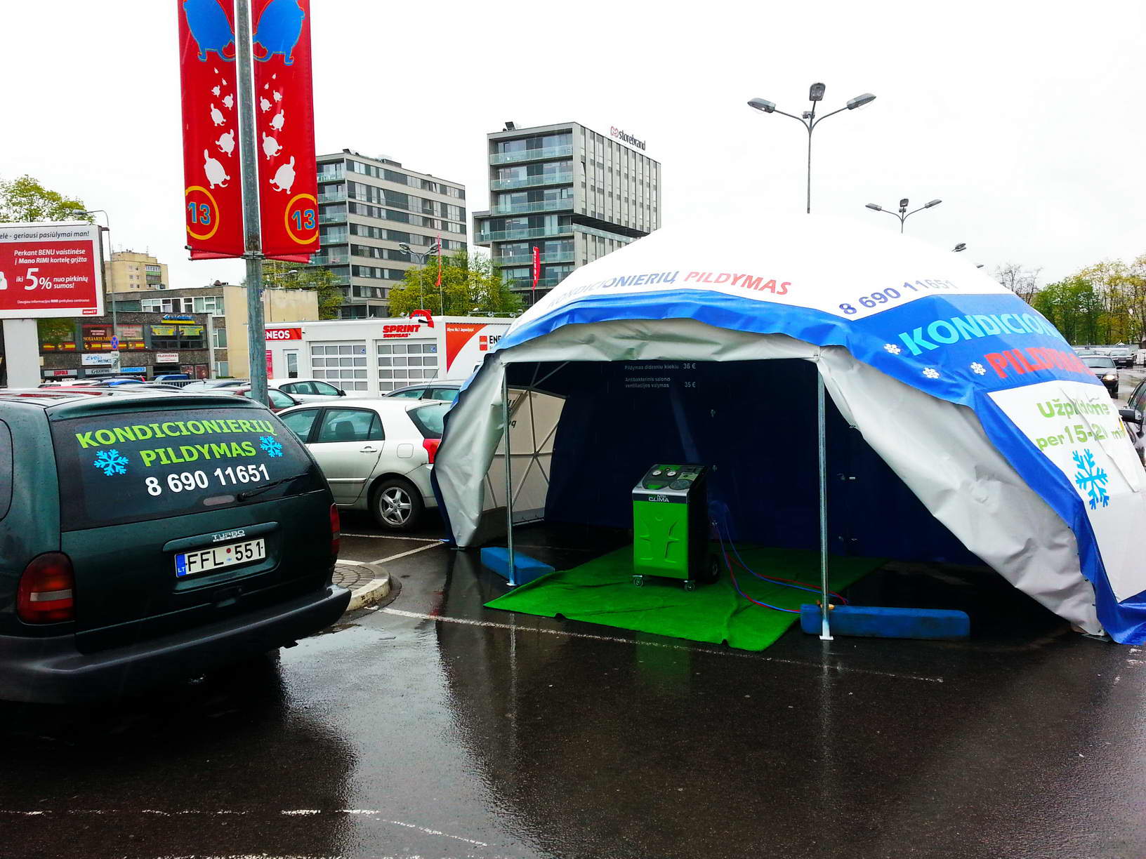 Mobilūs Kupolai Ø4-6m, Skirti Oro Kondicionieriaus Pildymui Automobiliuose, Lietuva