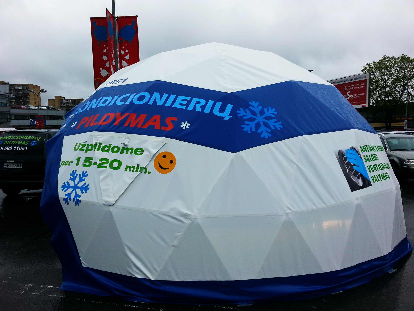 Mobilūs Kupolai Ø4-6m, Skirti Oro Kondicionieriaus Pildymui Automobiliuose, Lietuva