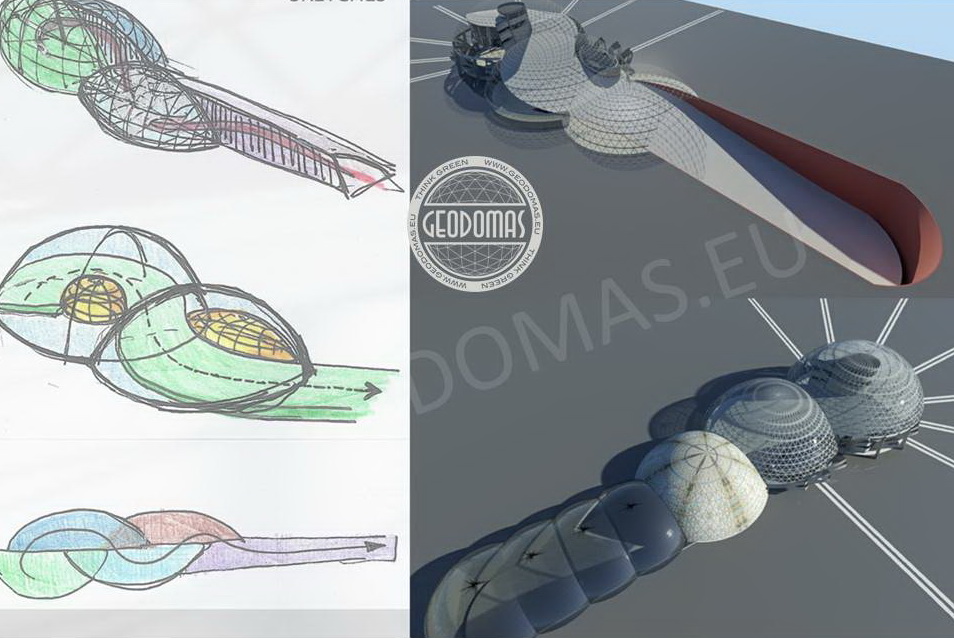 Covered Indoor Ski Slopes Snow Arena | Futuristic Ski Resort