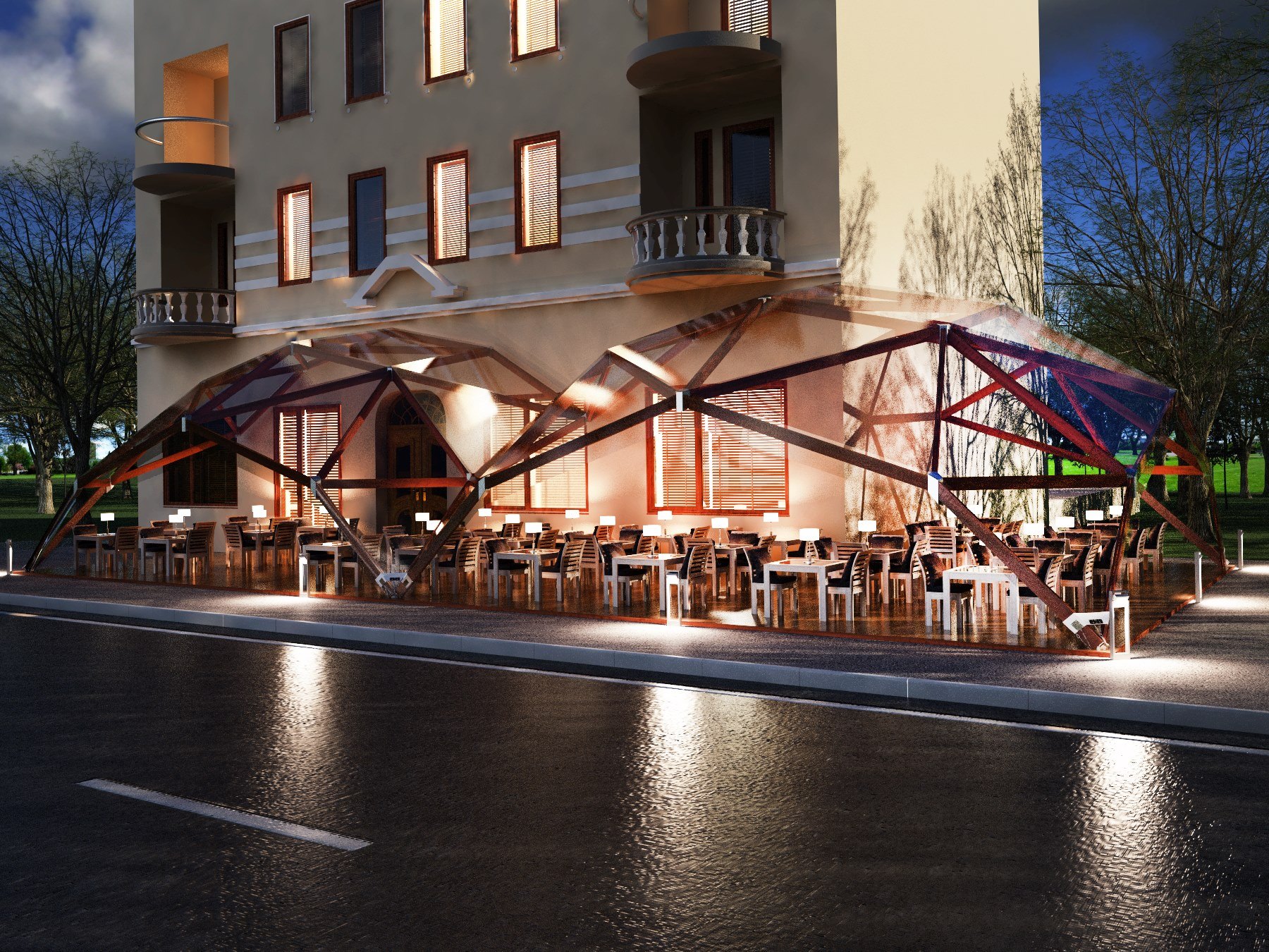 Modernistinė Pavėsinė QUADRAT | Kupolas Verslui ir Privatiems Ūkiams