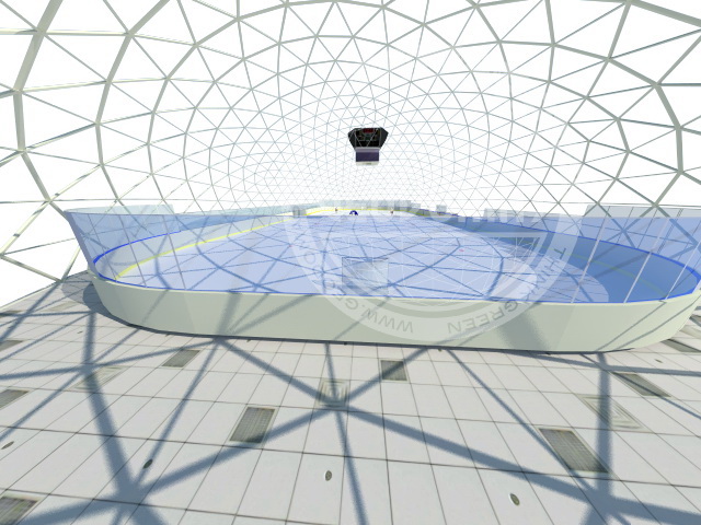 1215m2 ICE SKATING RINK 45X27X10,7M ICE RINK | Glamping Domes