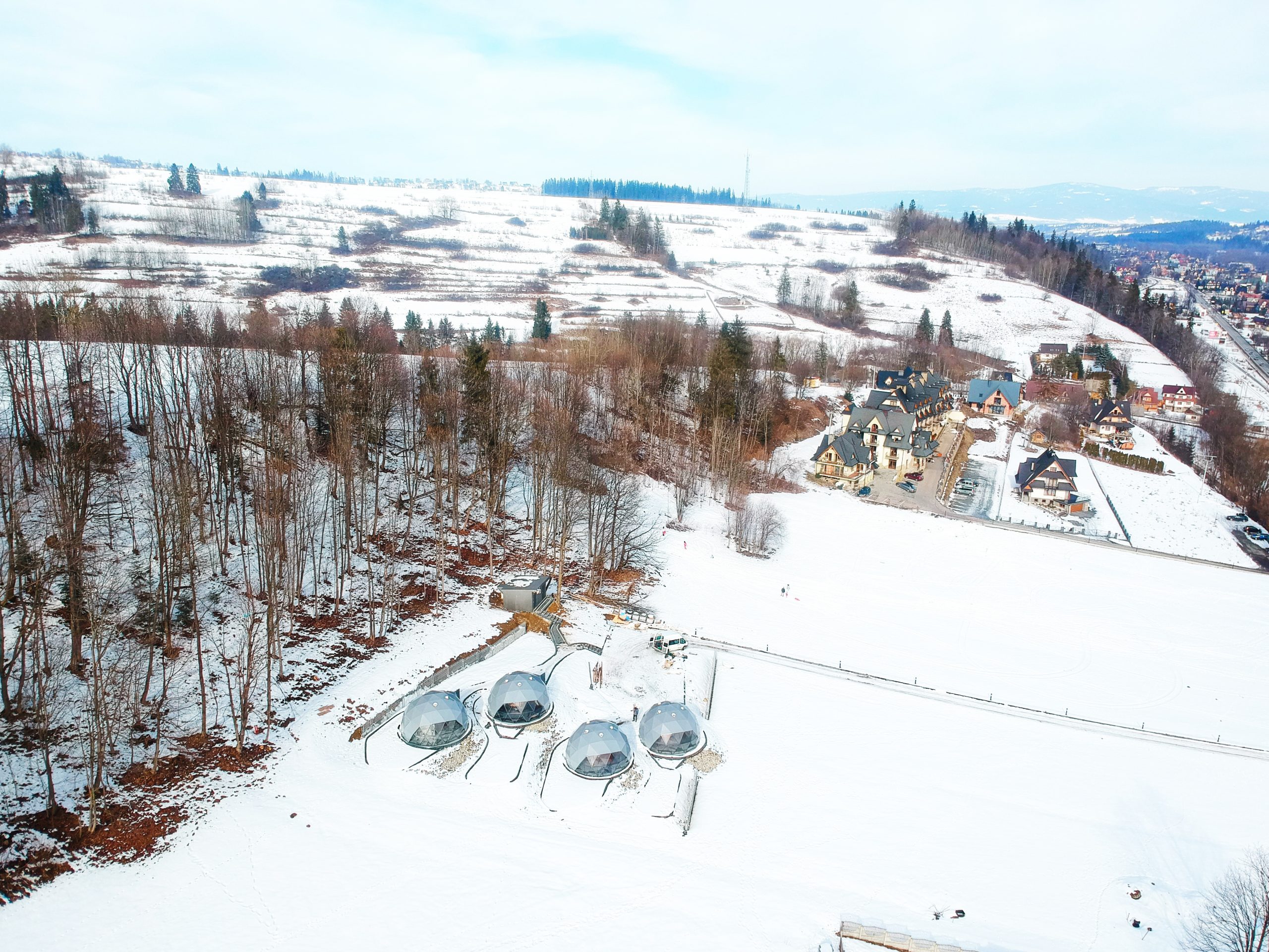 35m² x4set Glamp Royal Resort – Ø6,7m Domes | Zakopane, Poland