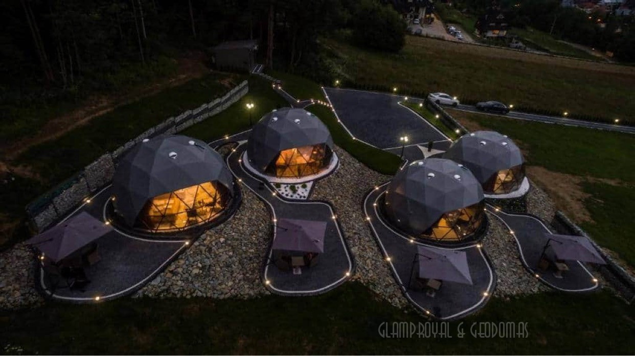 35m² x4set Glamp Royal Resort – Ø6,7m Domes | Zakopane, Poland
