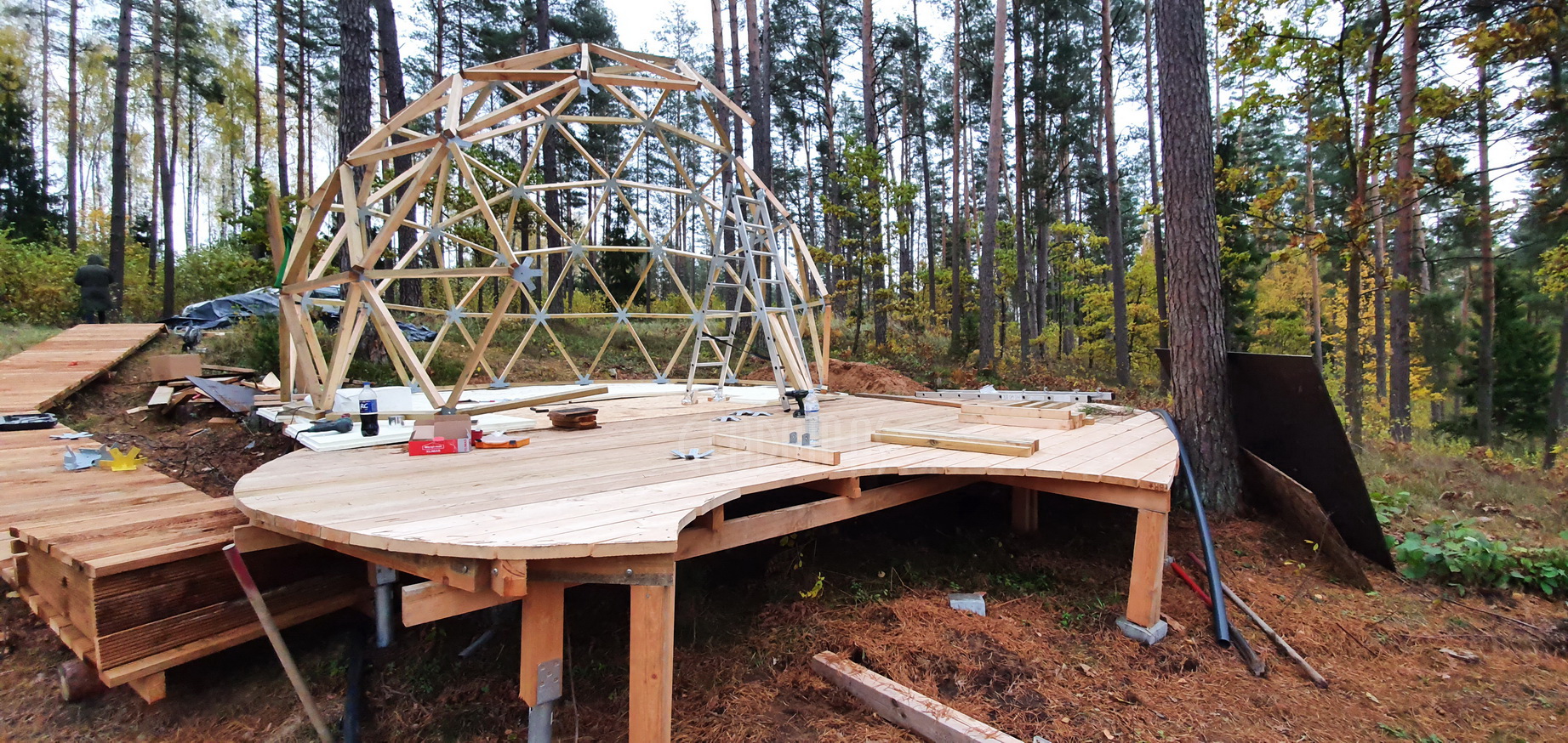 20m2 Glamping Kupolas Ø5m | Ekologinė bendruomenė, GLAMPINGLITHUANIA