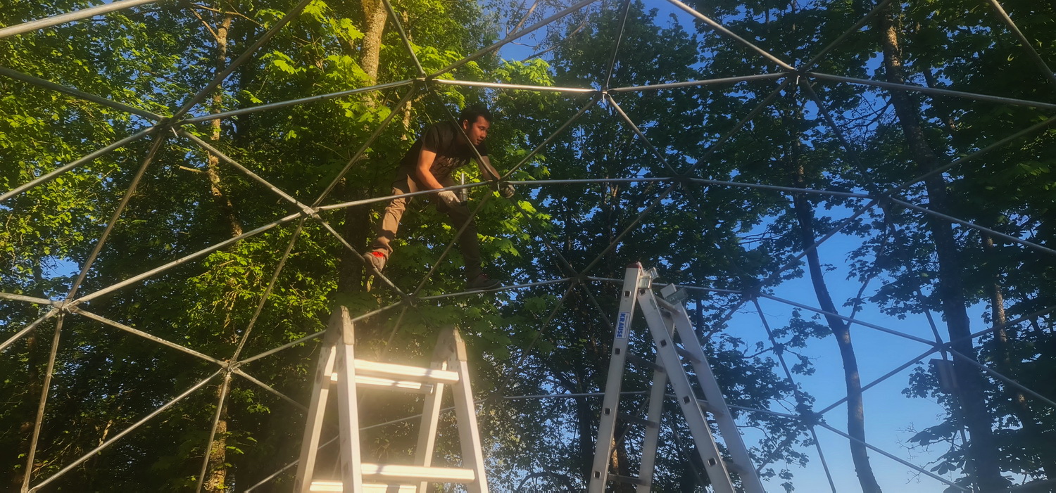 50m2 Lauko Klasė Ø8m Kupolas | Sudervės pagrindinė mokykla