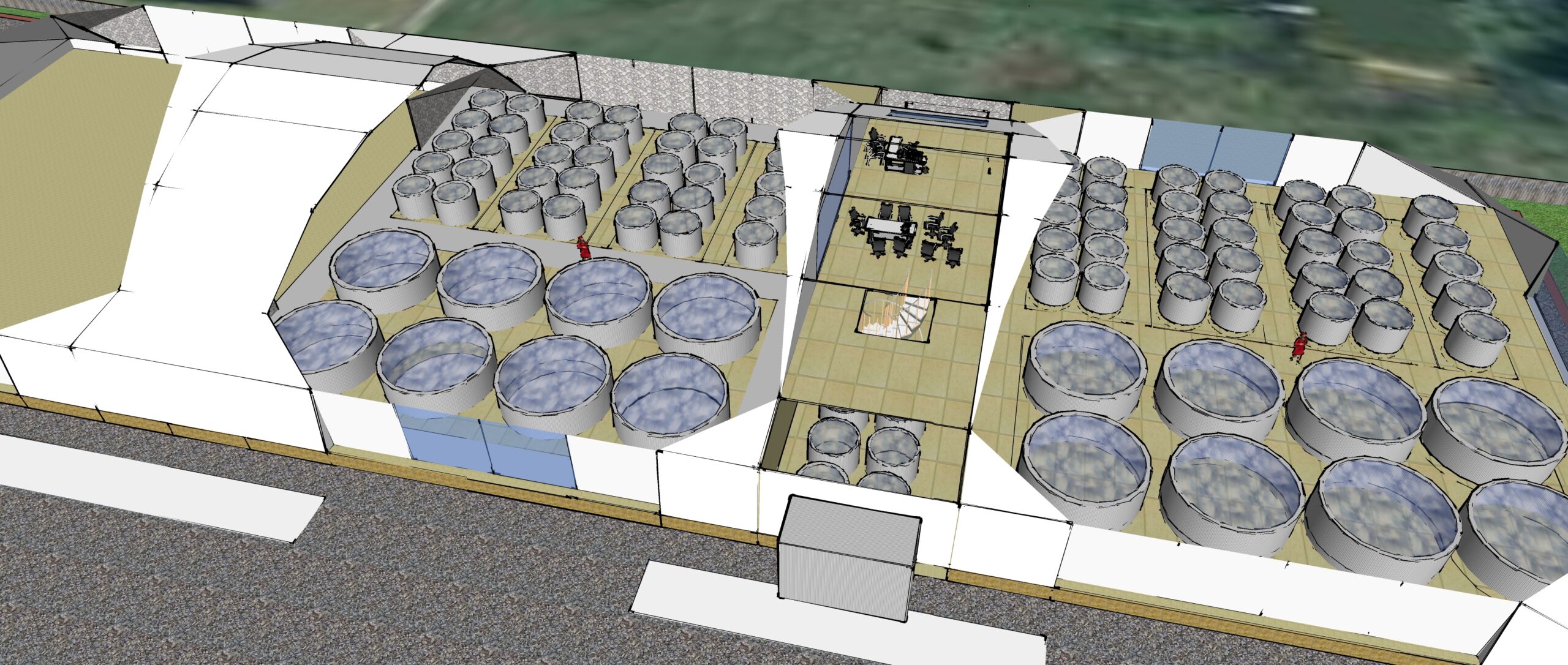 2700m2 Fishing Production Workshop 90x30x7m | Glamping Domes