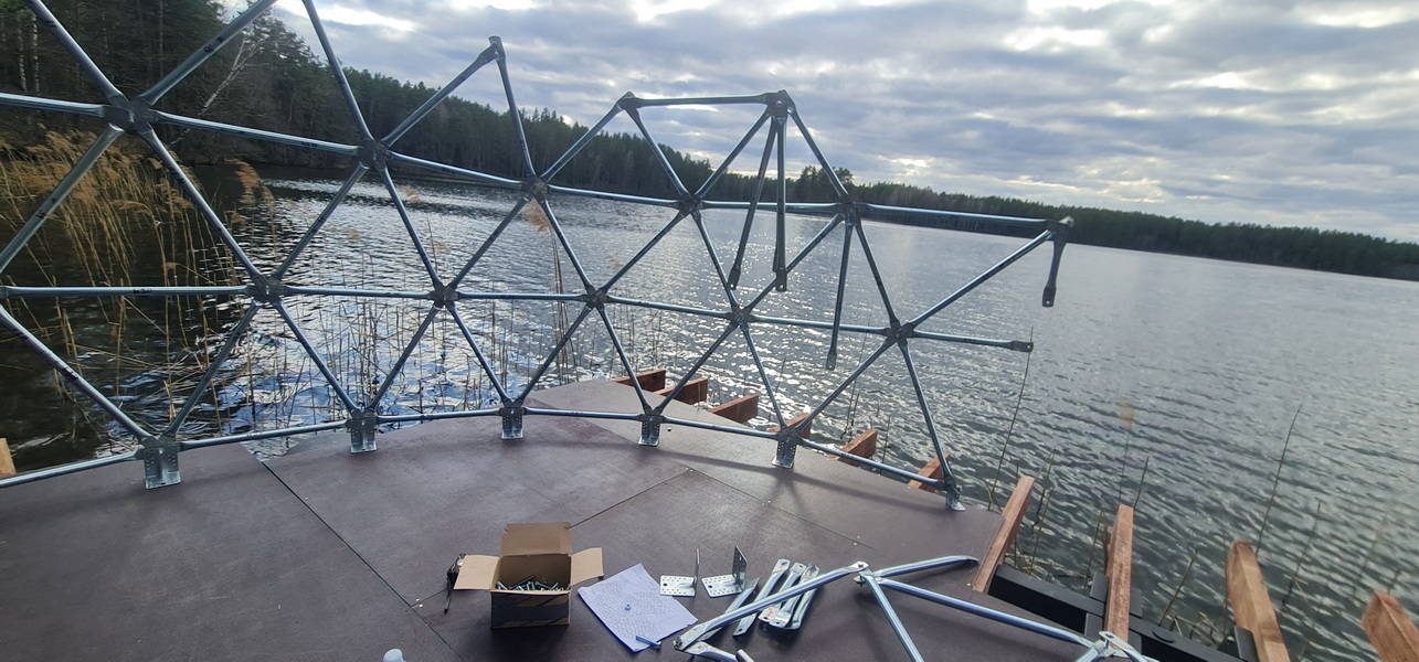 32m² Luxury GlampingBoat | Floating Dome Ø8m, Lakajai LT