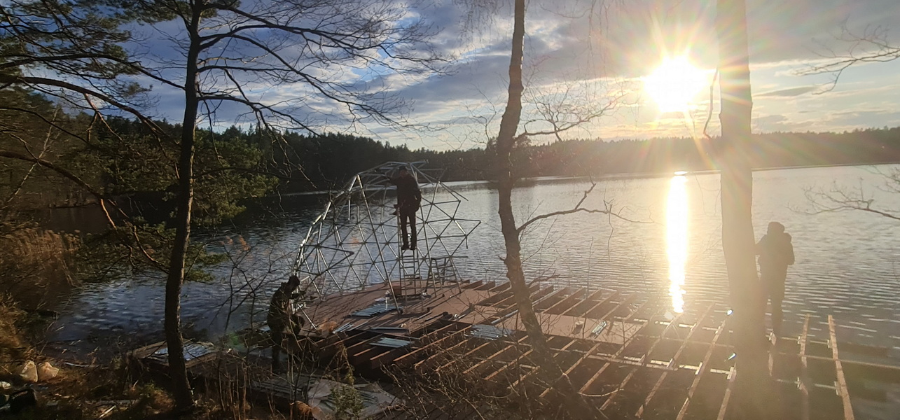 32m² Luxury GlampingBoat | Floating Dome Ø8m, Lakajai LT
