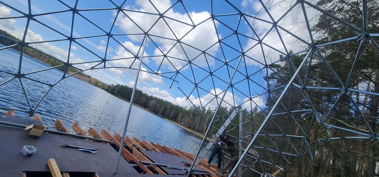 32m² Luxury GlampingBoat | Floating Dome Ø8m, Lakajai LT