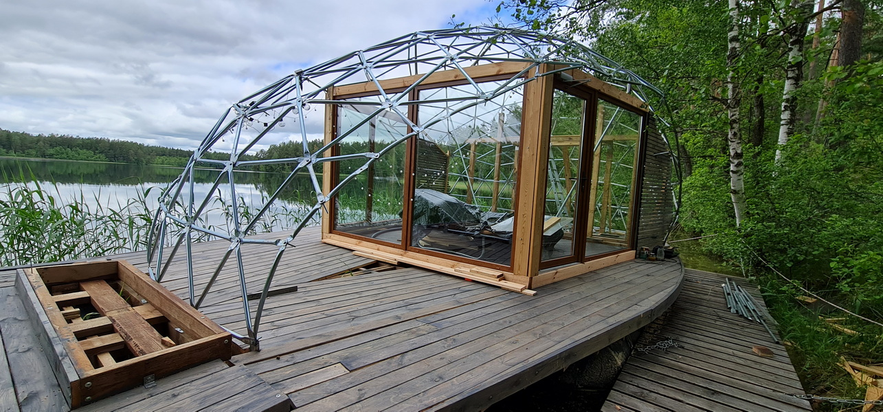 32m² Luxury GlampingBoat | Floating Dome Ø8m, Lakajai LT