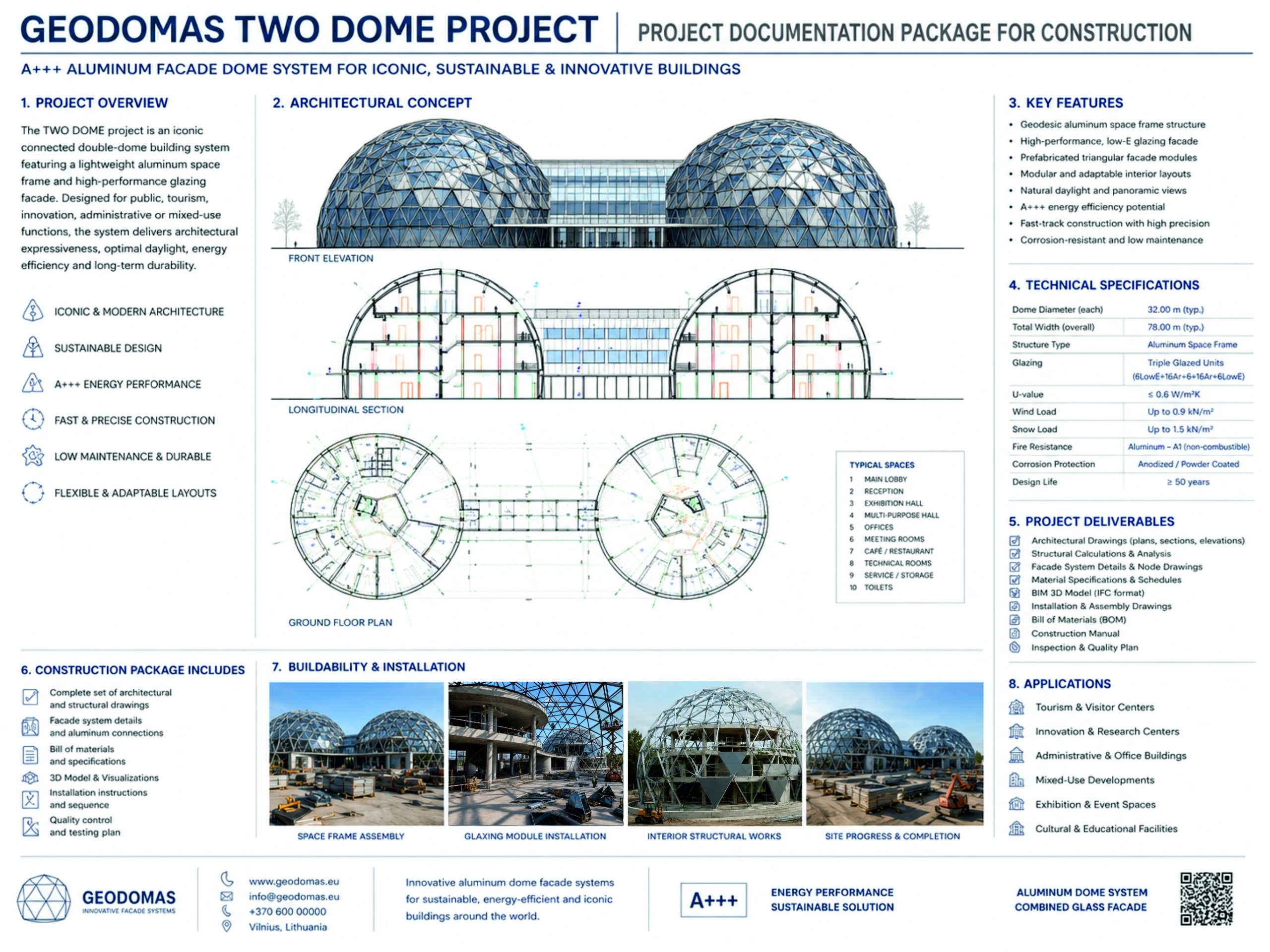 Ypatingi kupolai | konstrukcijos verslui bei geometrinių formų statiniai