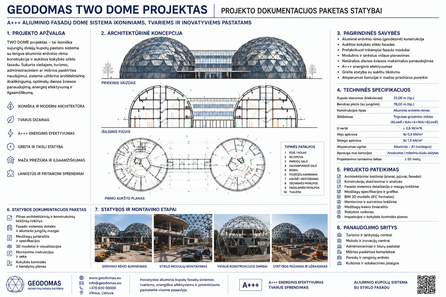 Ypatingi kupolai | konstrukcijos verslui bei geometrinių formų statiniai