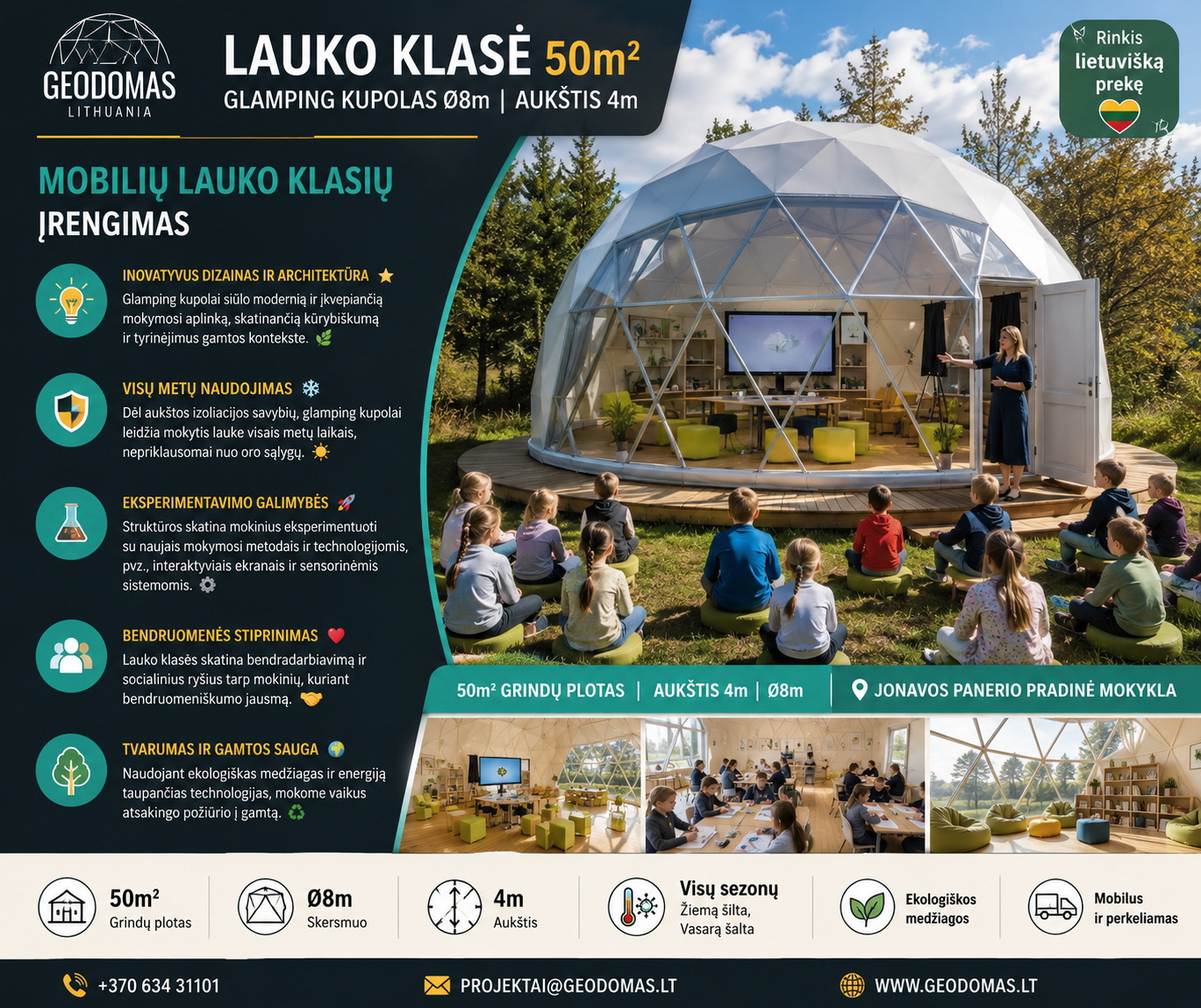 Lauko Klasės Kupolai | Trijų Sluoksnių Sienos Konstrukciją | Visų Sezonų | Apšiltintas