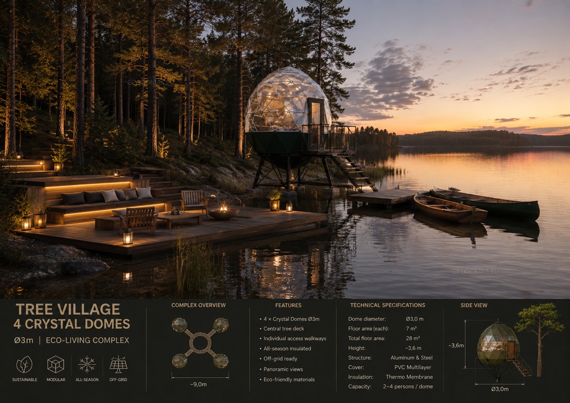 Glamping Apšiltinti kupolai | Privačiam ir Verslo Sektoriui | Daugiasluoksnė Membraninė Sieną | Naujovė !!!